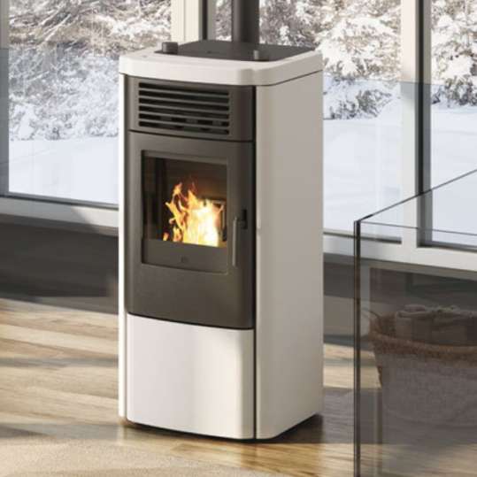 Edilkamin Kilk 8 kW mat witte pelletkachel